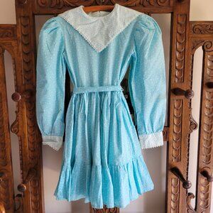 Vintage 1984 Floral Blue Dress